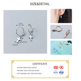 925 Silver Cross Hoop Earrings Geometric Rose Gift