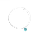 925 Silver Zircon Pearl Pendant Choker Necklace Fishing Line Jewelry for Women