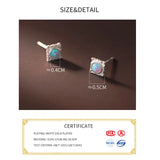 925 Silver Opal Square Hoop Earrings Women OL Minimalist Jewelry