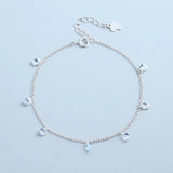 Boho 925 Silver Star Bracelet Crystal Leaves Geometric Chain Jewelry