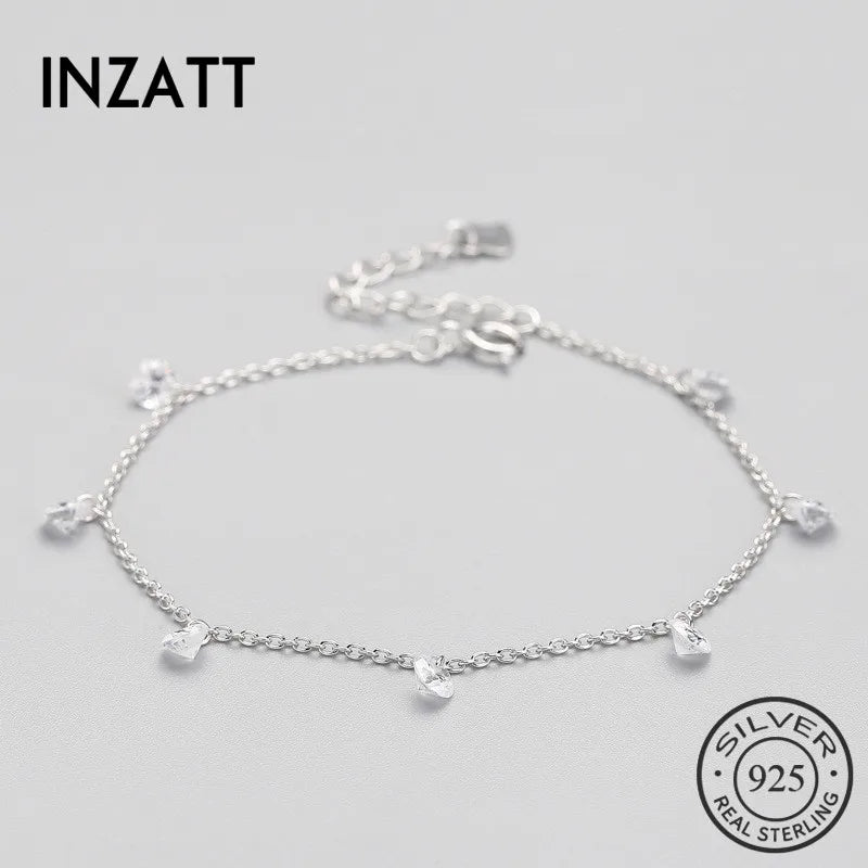 Boho 925 Silver Star Bracelet Crystal Leaves Geometric Chain Jewelry