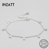 Boho 925 Silver Star Bracelet Crystal Leaves Geometric Chain Jewelry