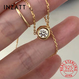 Mini Zircon Round Choker Necklace 14K Plated for Women