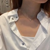 Mini Zircon Round Choker Necklace 14K Plated for Women