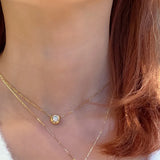 Mini Zircon Round Choker Necklace 14K Plated for Women