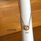 Mini Zircon Round Choker Necklace 14K Plated for Women