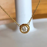 Mini Zircon Round Choker Necklace 14K Plated for Women