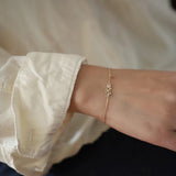 925 Silver 14K Flower Bracelet Women Fine Jewelry