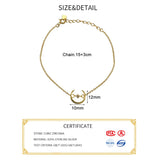 925 Sterling Silver Moon Star Charm Bracelet Women Fine Jewelry