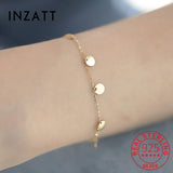 925 Sterling Silver Round Charm Bracelet 14K for Women