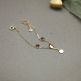 925 Sterling Silver Round Charm Bracelet 14K for Women