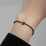 925 Sterling Silver Cat Charm Bracelet for Women