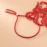 925 Silver Red Rope Beads Bracelet Women Fine Jewelry