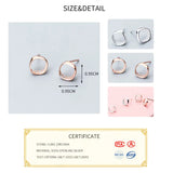 Zircon Stud Earrings Rose 925 Sterling Silver