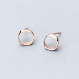Zircon Stud Earrings Rose 925 Sterling Silver