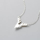 Glossy Deer Pendant Necklace 925 Sterling Silver Animal Fine Jewelry