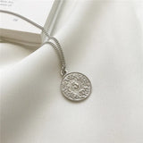 Dollar Queen Pendant Necklace 925 Sterling Silver Chain Women Birthday Jewelry
