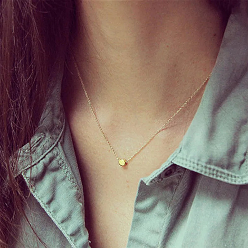 Geometric Round Bean Chokers Pendant Necklace 925 Sterling Silver Jewelry