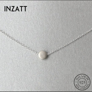 Geometric Round Bean Chokers Pendant Necklace 925 Sterling Silver Jewelry