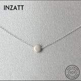 Geometric Round Bean Chokers Pendant Necklace 925 Sterling Silver Jewelry