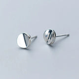 Geometric Round Stud Earrings 925 Sterling Silver Fine Jewelry For Women