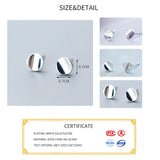Geometric Round Stud Earrings 925 Sterling Silver Fine Jewelry For Women
