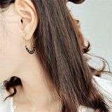 Geometric Semicircle Triangle Stud Earrings 925 Sterling Silver Jewelry