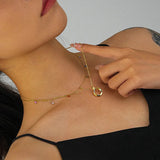925 Silver Colorful Zircon Choker Necklace for Women