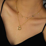 925 Silver Colorful Zircon Choker Necklace for Women