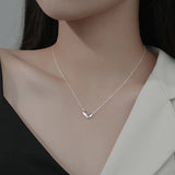 Real 925 Sterling Silver 18K Heart Choker Necklace For Women