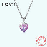Real 925 Sterling Silver Zircon Heart Choker Necklace For Women