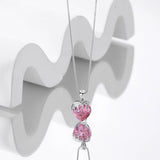 Real 925 Sterling Silver Zircon Heart Choker Necklace For Women