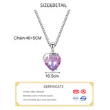 Real 925 Sterling Silver Zircon Heart Choker Necklace For Women