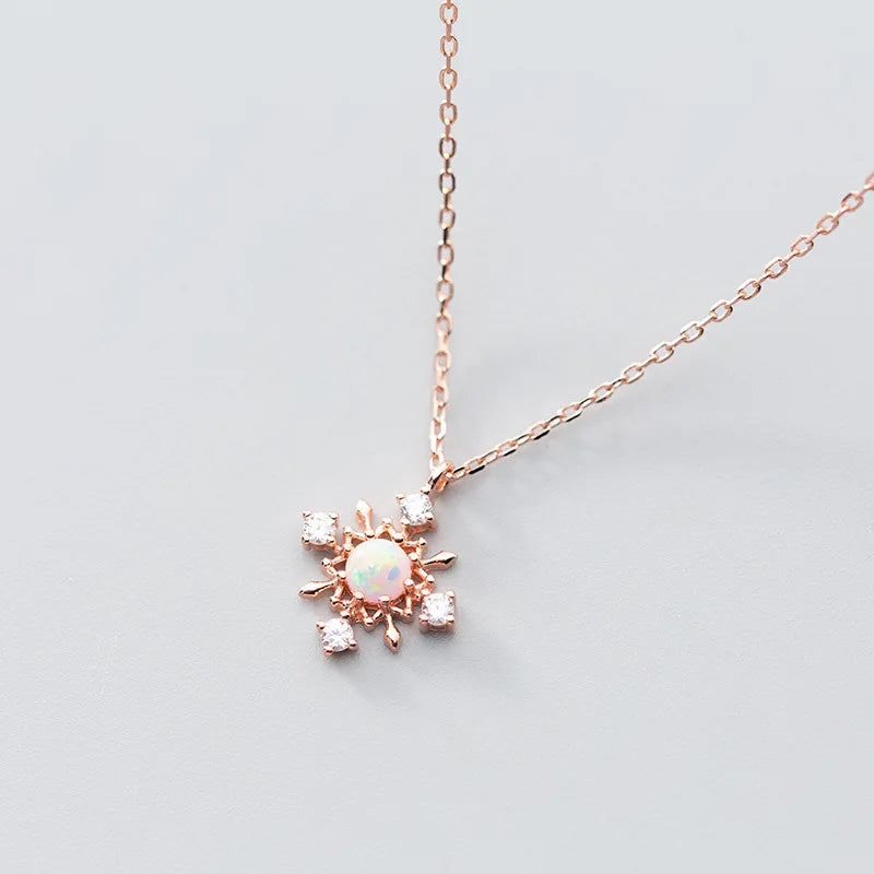 925 Silver Opal Geometric Choker Necklace Classic Jewelry