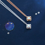 925 Sterling Silver Opal Geometric Choker Necklace