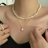 925 Silver Pearl Pendant Choker Necklace Classic Fine Jewelry
