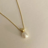 925 Silver Pearl Pendant Choker Necklace Classic Fine Jewelry