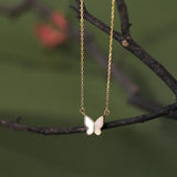 925 Silver Shell Butterfly Choker Necklace for Women Classic Jewelry