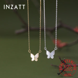 925 Silver Shell Butterfly Choker Necklace for Women Classic Jewelry