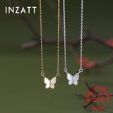 925 Silver Shell Butterfly Choker Necklace for Women Classic Jewelry