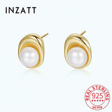 925 Silver Pearl Stud Earrings 18K Classic Fine Jewelry