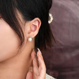 925 Silver Pearl Stud Earrings 18K Classic Fine Jewelry
