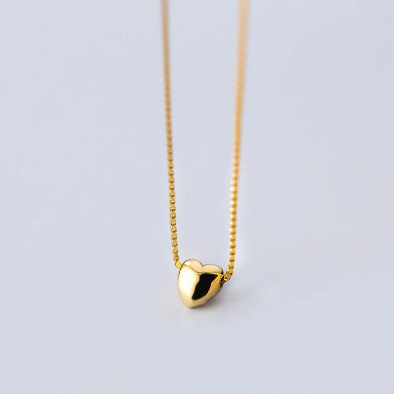 Heart Pendant Choker Necklace for Women 925 Sterling Silver 18K