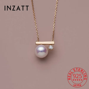 925 Silver Plated Pearl Pendant Choker Necklace