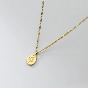 925 Silver Rose Flower Pendant Choker Necklace for Women