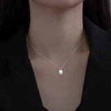 925 Silver Rose Flower Pendant Choker Necklace for Women