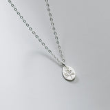 925 Silver Rose Flower Pendant Choker Necklace for Women
