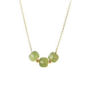 925 Silver Jade Pendant Choker Necklace Women Party Fine Jewelry