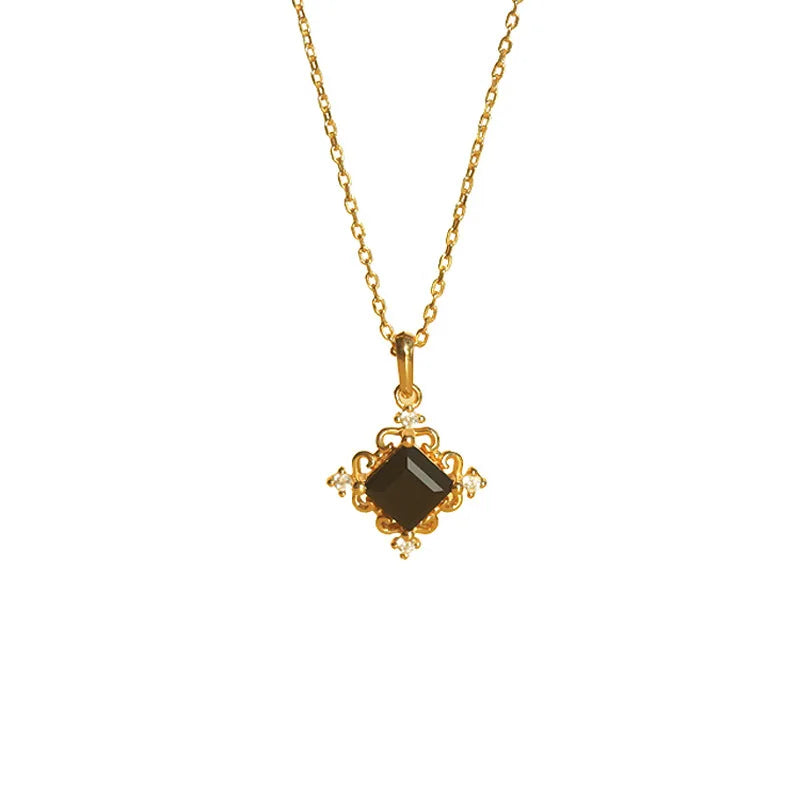 925 Silver Sugar Cube Pendant Choker Necklace for Women