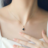925 Silver Sugar Cube Pendant Choker Necklace for Women